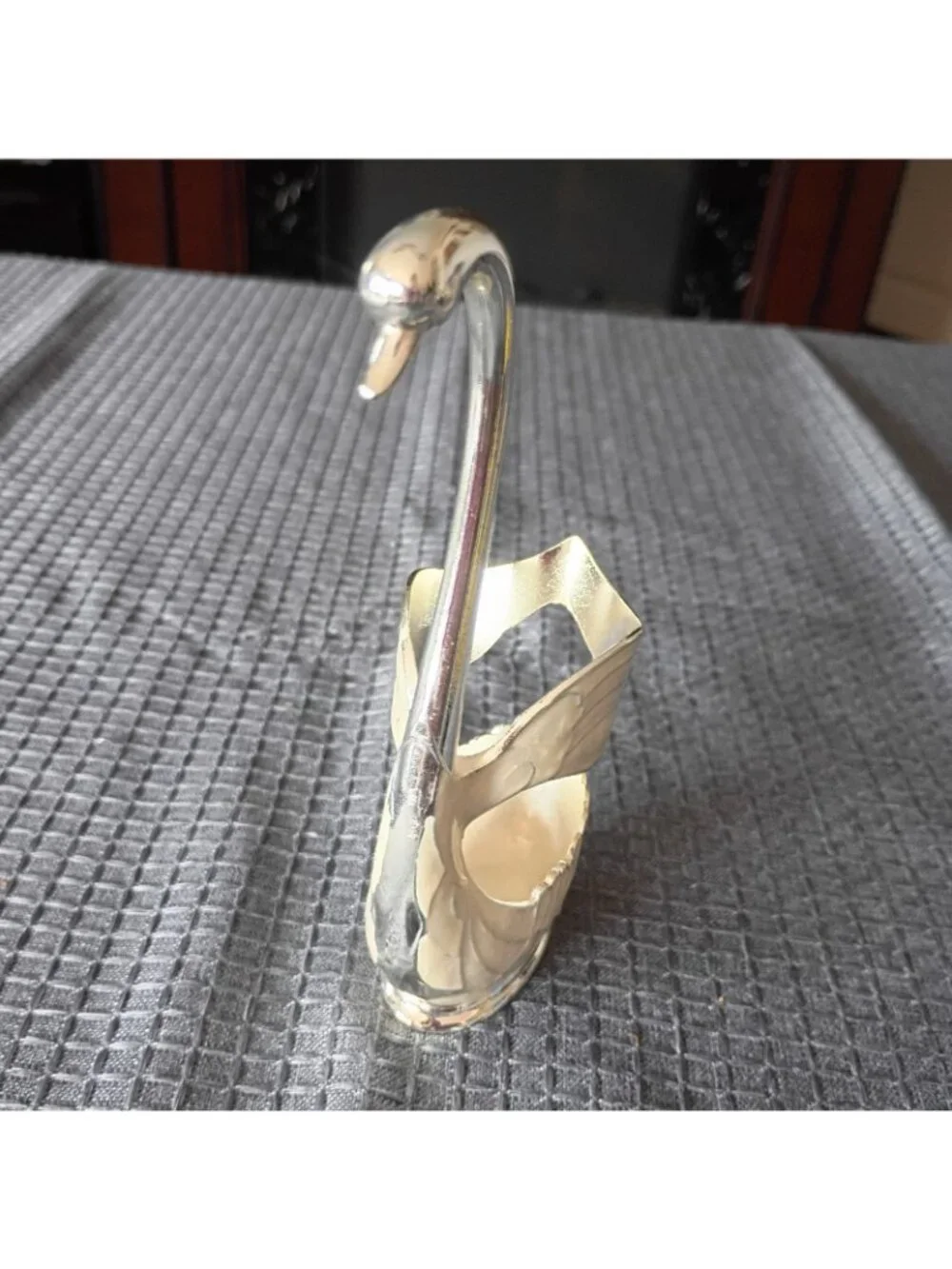 Metal White Enameled Swan Figurine